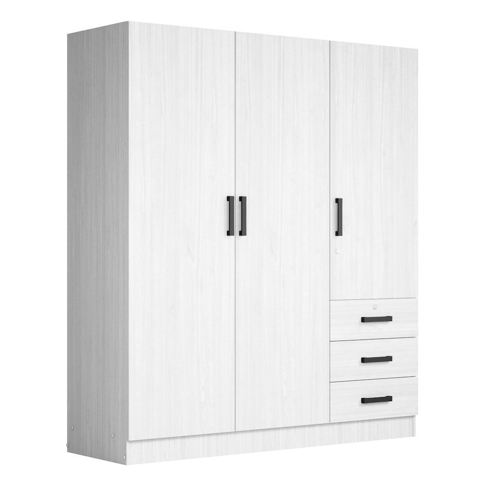 61"Wide Armoire Wardrobe Closet For Hanging With 3 Drawers & Shelves. Picture 1