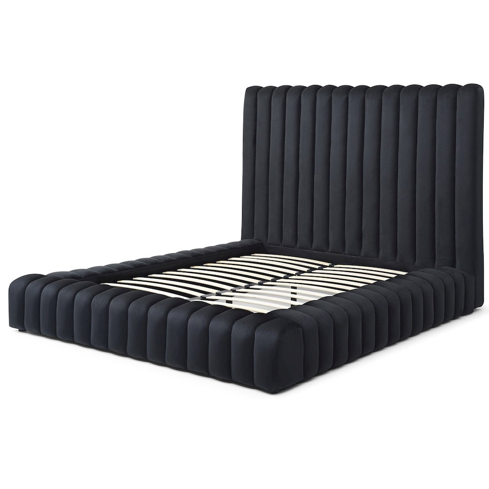 Avalon Velvet Upholstered Luxurious Platform Bed. Picture 1