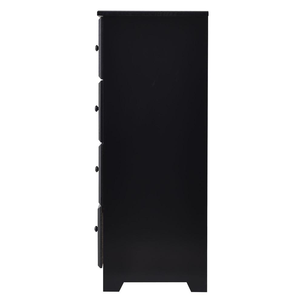 Better Home Products Isabela Solid Pine Wood 4 Drawer Chest Dresser in Black. Picture 2