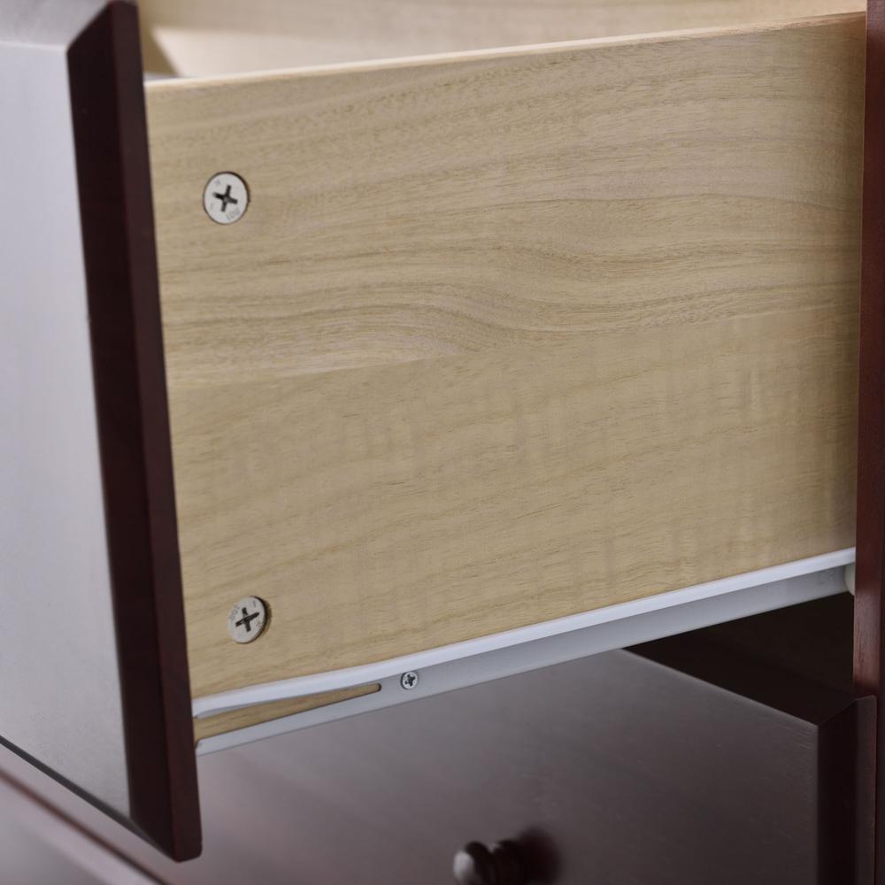 Better Home Products Isabela Solid Pine Wood 4 Drawer Chest Dresser in Mahogany. Picture 8