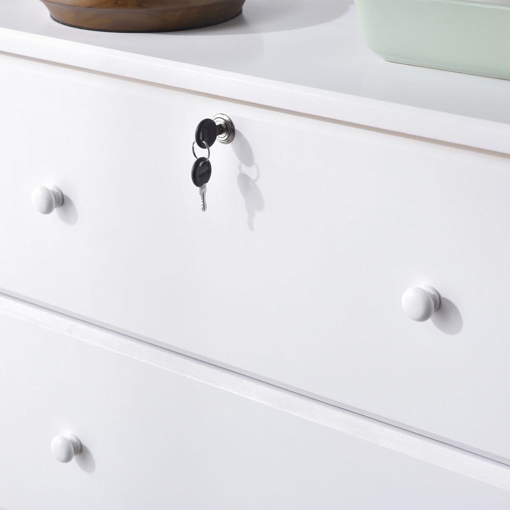 Better Home Products Isabela Solid Pine Wood 4 Drawer Chest Dresser in White. Picture 2