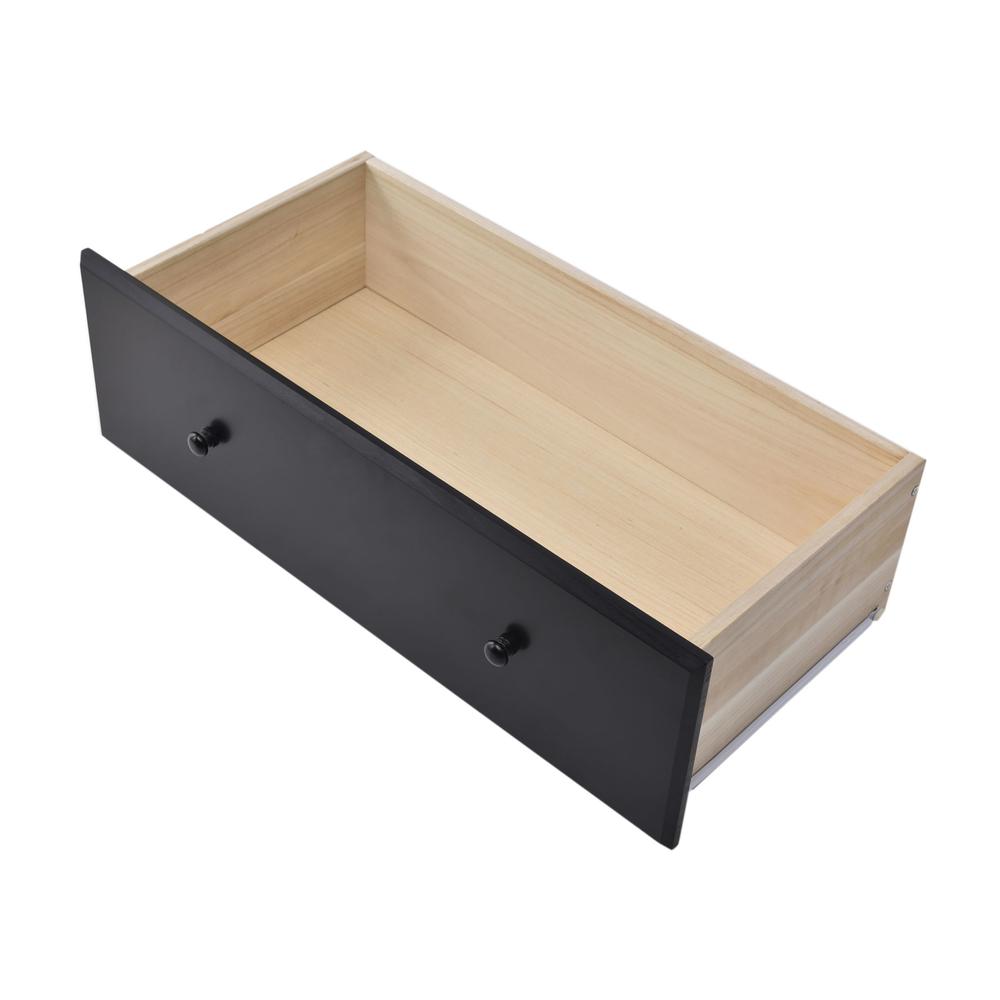 Better Home Products Isabela Solid Pine Wood 5 Drawer Chest Dresser in Black. Picture 6