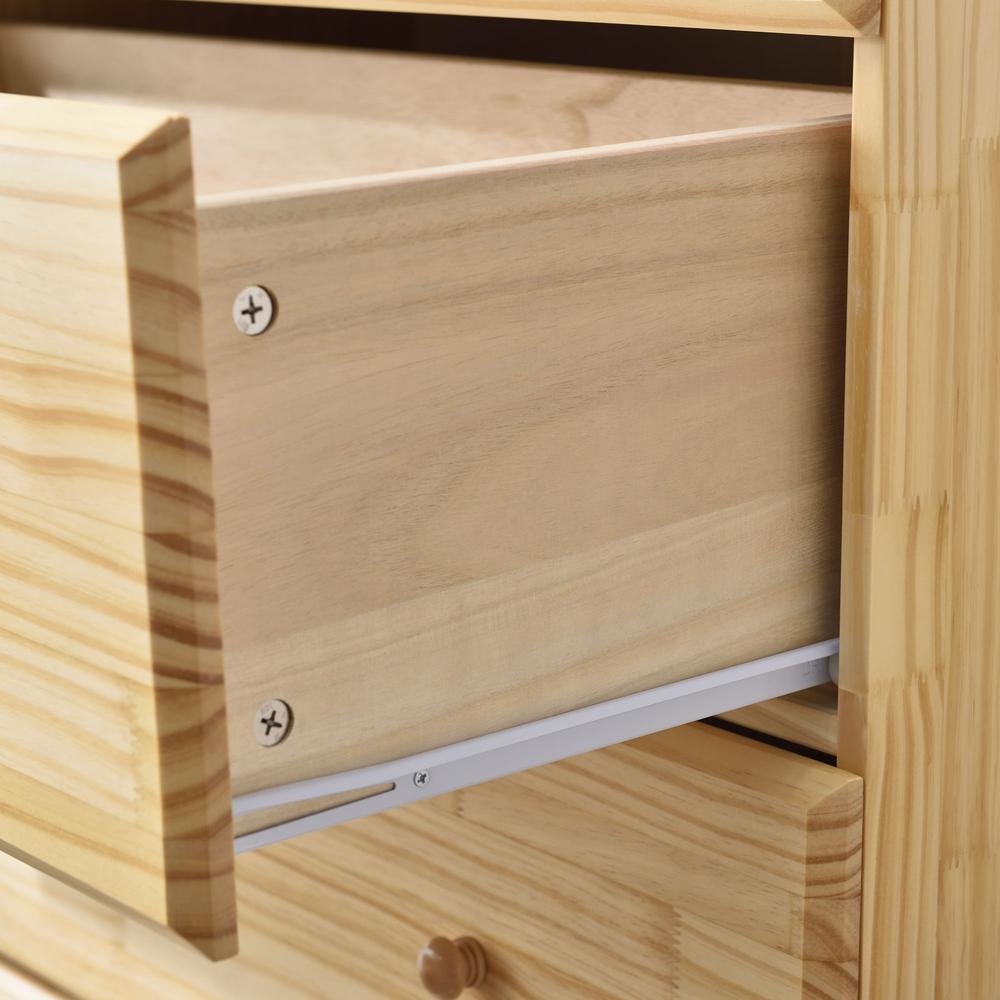 Better Home Products Isabela Solid Pine Wood 5 Drawer Chest Dresser in Natural. Picture 7