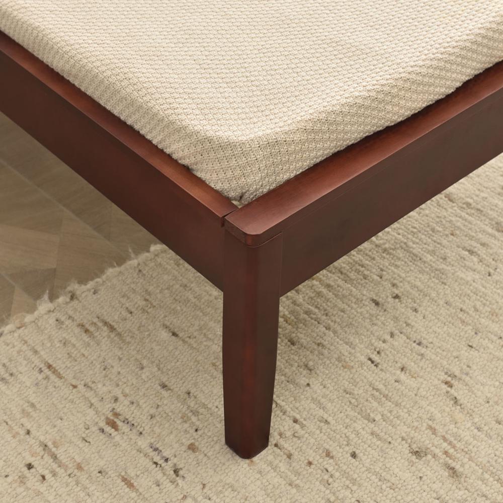 Better Home Products Stella Solid Pine Wood Twin Platform Bed Frame in Mahogany. Picture 5