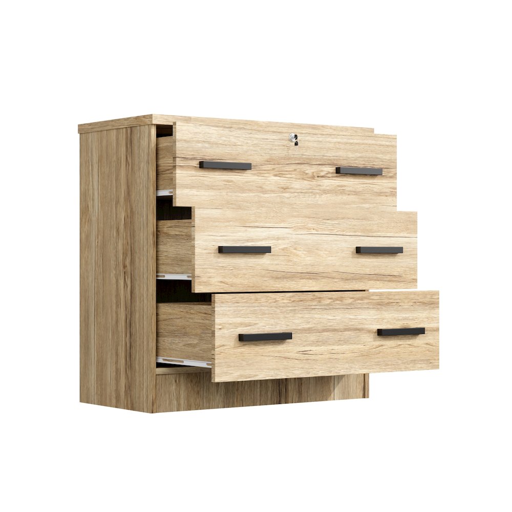 3 Drawers Chest  in Natural Oak Color. Picture 1
