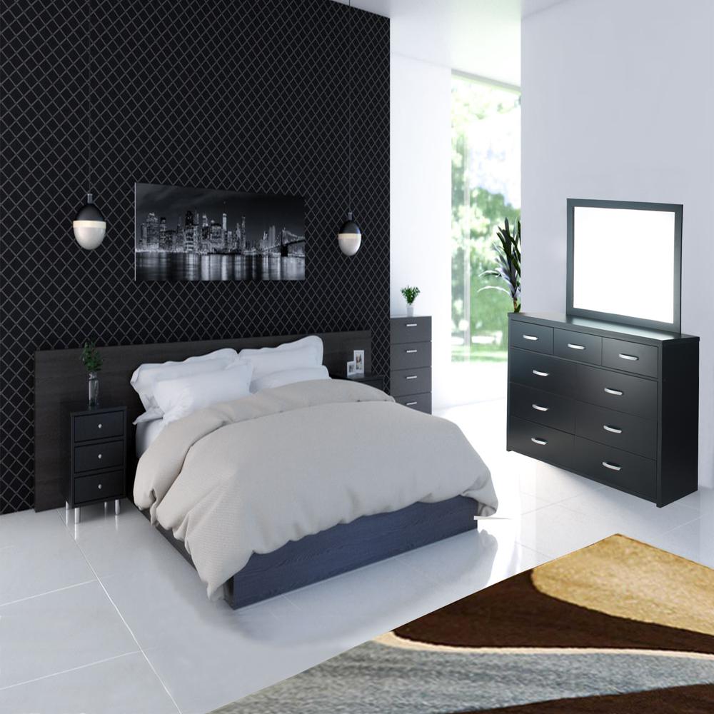 Better Home Products Majestic Super Jumbo 9-Drawer Double Dresser in Black. Picture 8