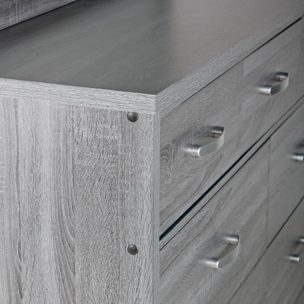 Better Home Products Majestic Super Jumbo 9-Drawer Double Dresser in Gray. Picture 2