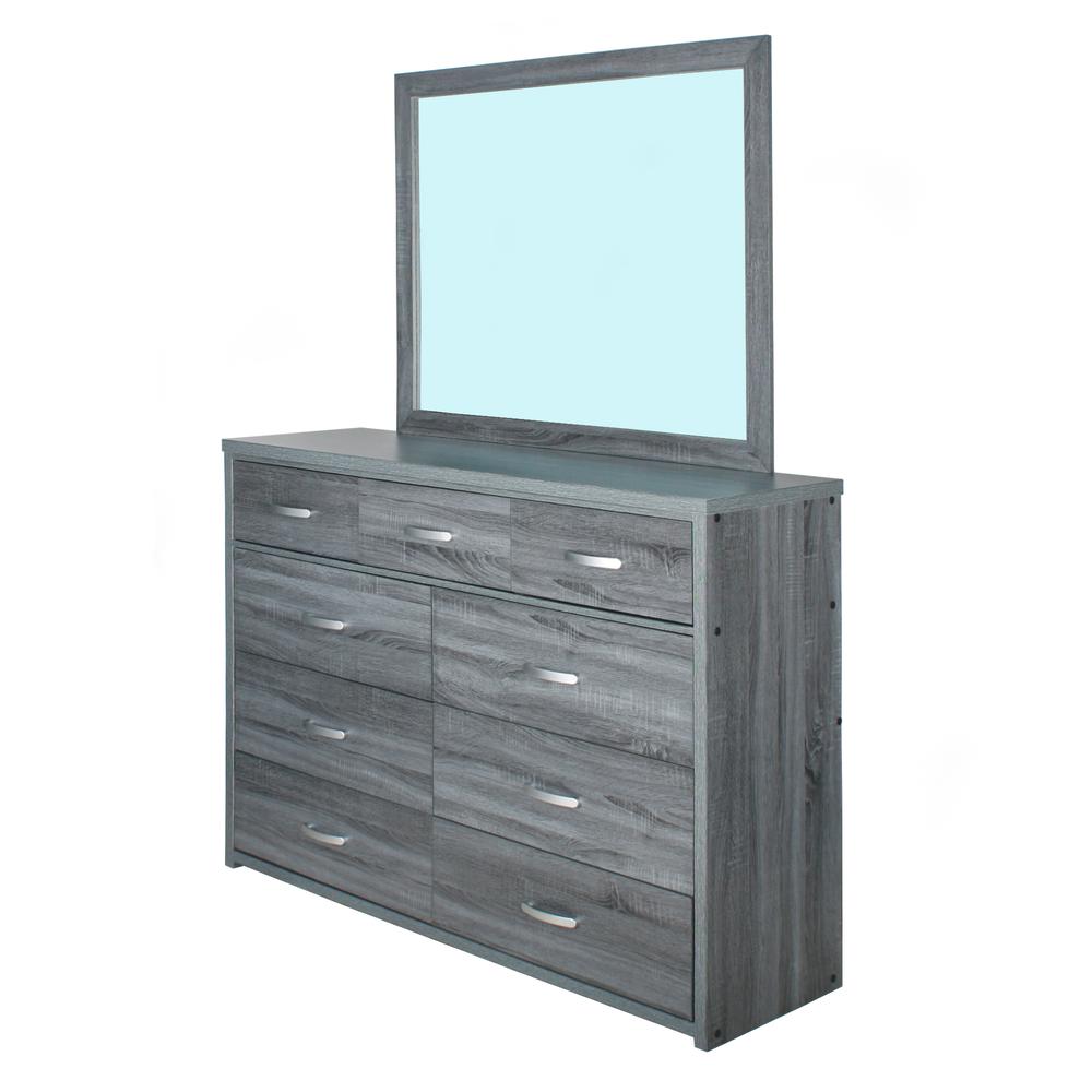 Better Home Products Majestic Super Jumbo 9-Drawer Double Dresser in Gray. Picture 5