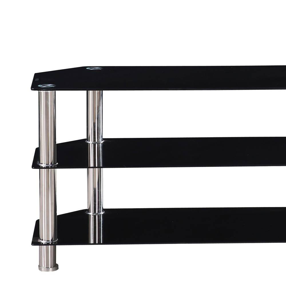 Better Home Products Adele Tempered Glass TV Stand for 43-inch TV in Black. Picture 2