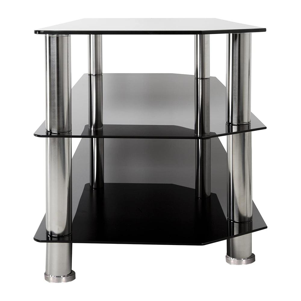 Better Home Products Adele Tempered Glass TV Stand for 43-inch TV in Black. Picture 5