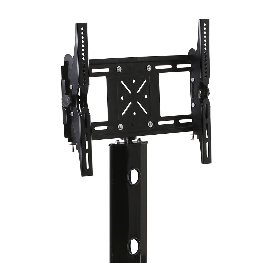 Better Home Products Rosa Swivel Mount Glass TV Stand for 60-inch TV in Black. Picture 7