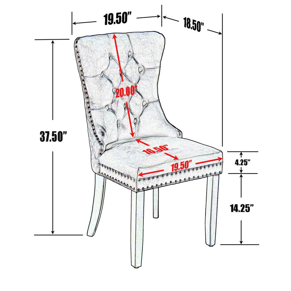 Better Home Products Sofia Velvet Upholstered Tufted Dining Chair Set in Gray. Picture 9