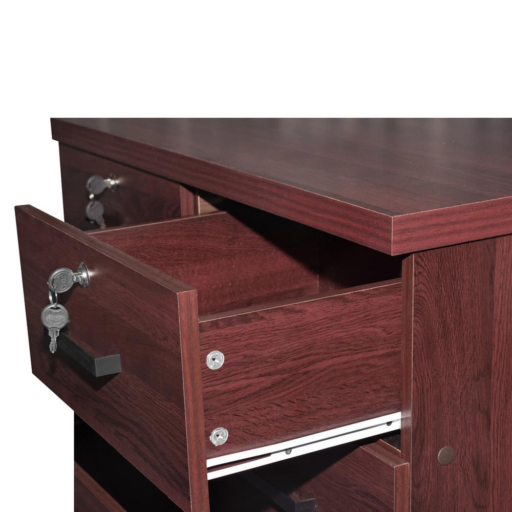 Better Home Products Cindy 7 Drawer Chest Wooden Dresser with Lock in Mahogany. Picture 7