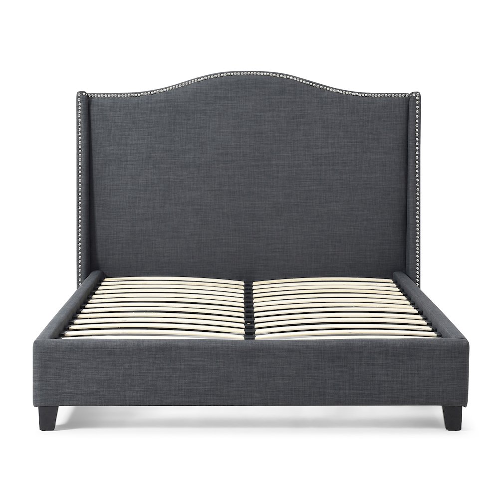 Hampton Linen Upholstered Platform Bed. Picture 1