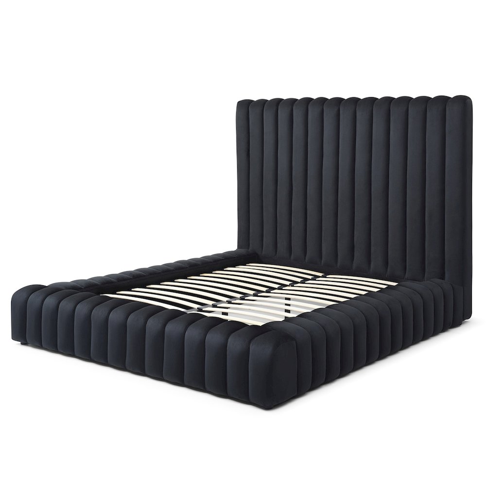 Avalon Velvet Upholstered Luxurious Platform Bed. Picture 1