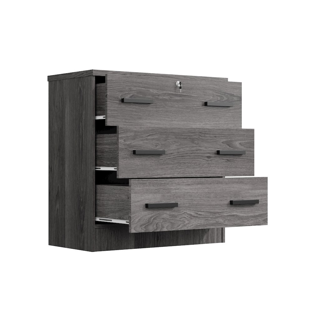 3 Drawers Chest  in Grey Color. Picture 1