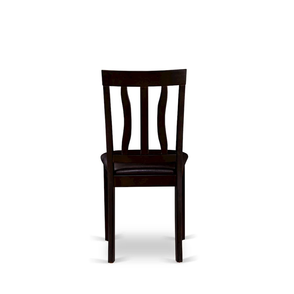 Antique Dining Chairs - Faux Leather Upholstered Wooden Chairs, Set of 2. Picture 6