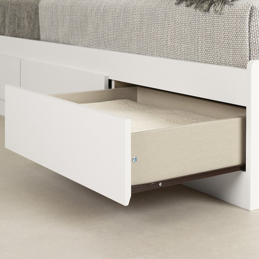 Hourra Mates Bed with 3 Drawers, Pure White. Picture 4