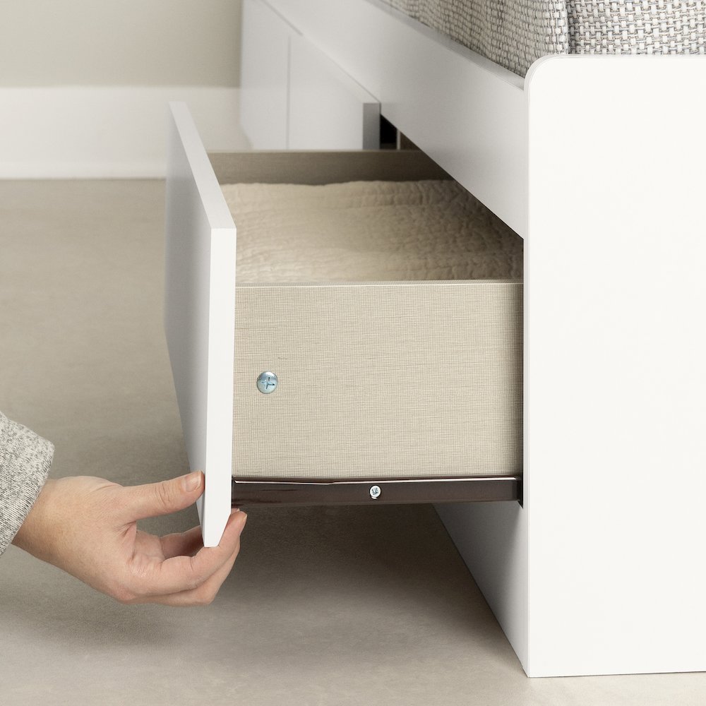 Hourra Mates Bed with 3 Drawers, Pure White. Picture 3