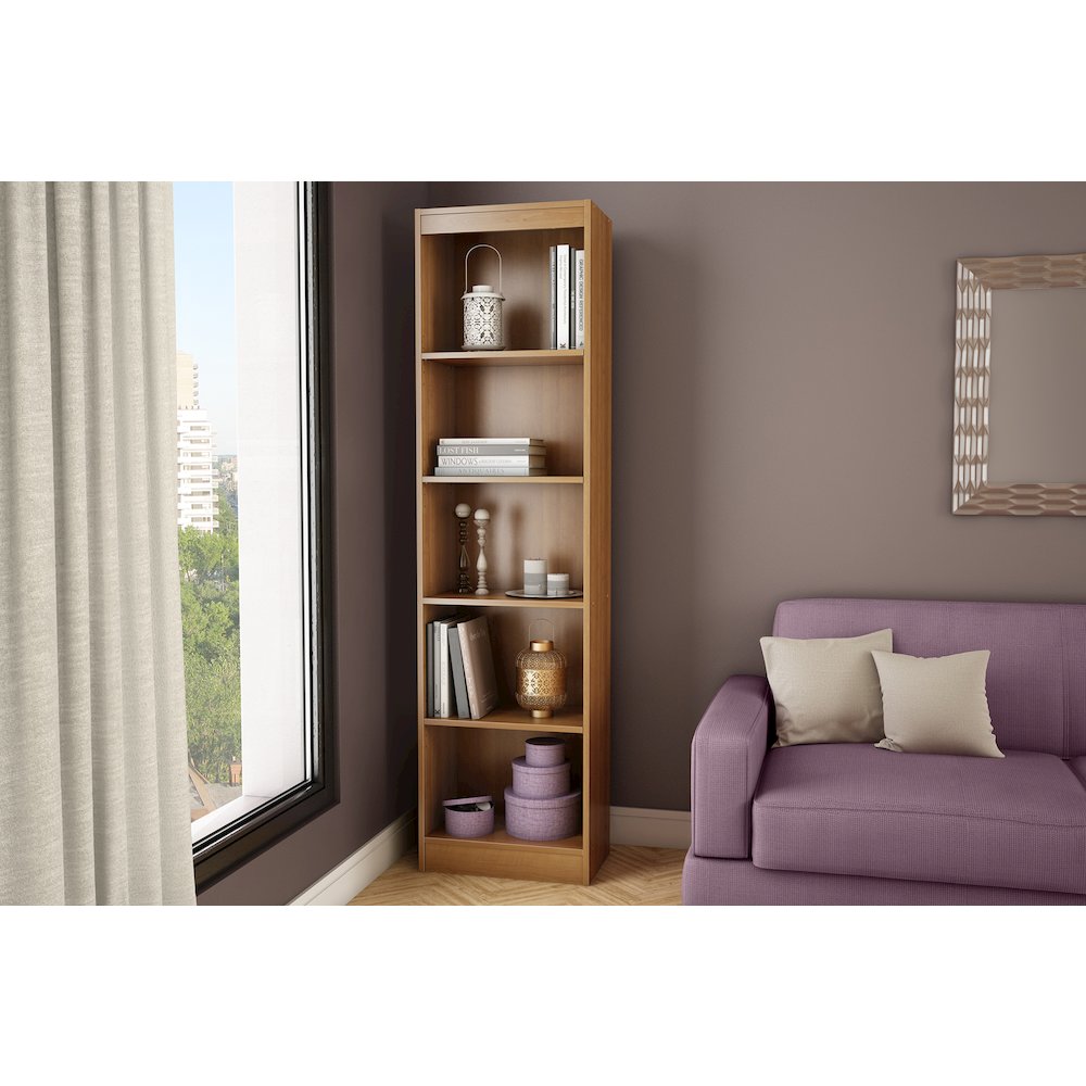 South Shore Axess 5-Shelf Narrow Bookcase, Morgan Cherry. Picture 2