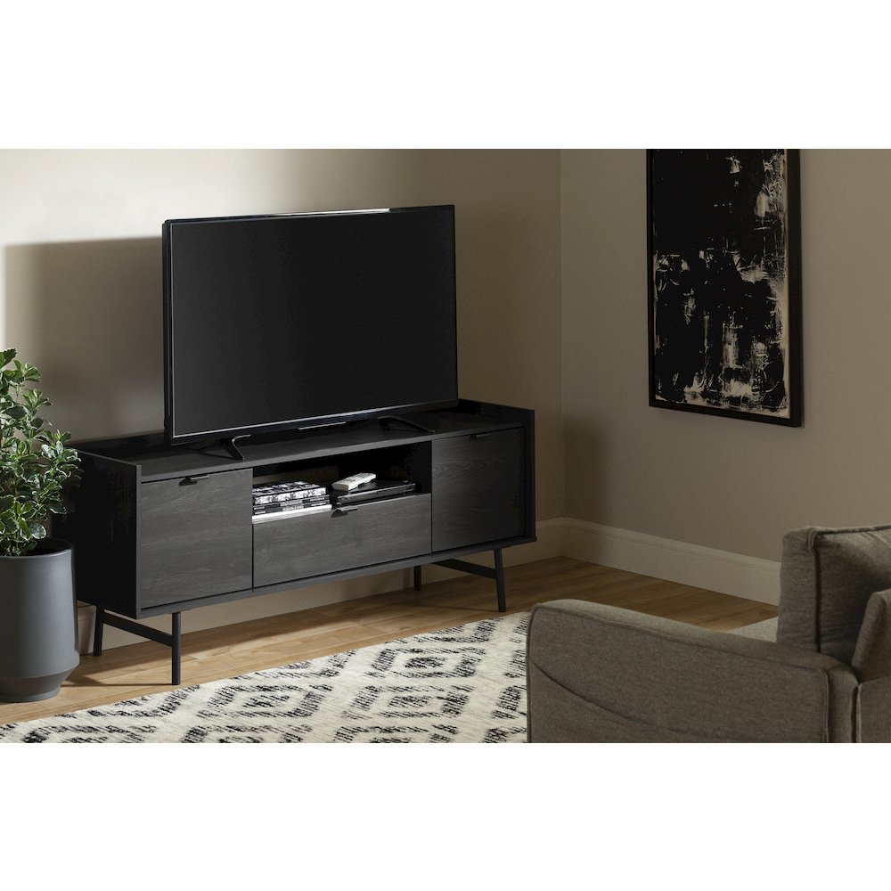 City Life TV Stand, Gray Oak. Picture 2