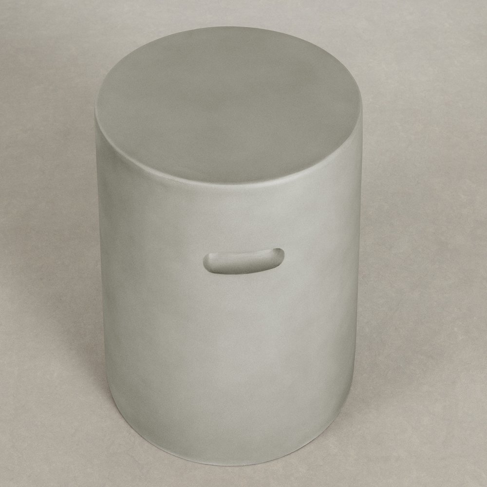 Bellulo Cylindrical Side Table, Greige. Picture 3