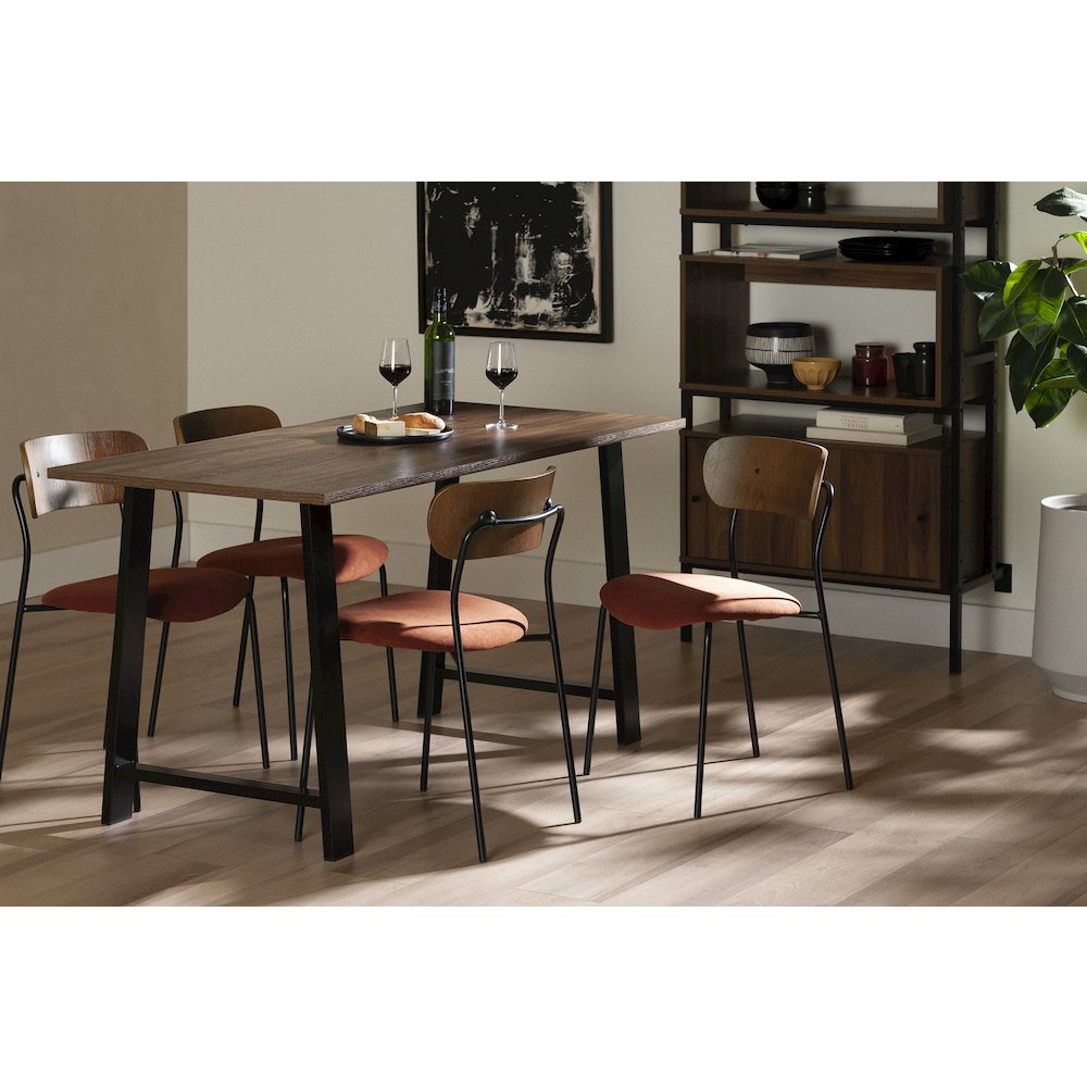 Hype Chairs with Metal Legs, Burnt Orange and Brown. Picture 2