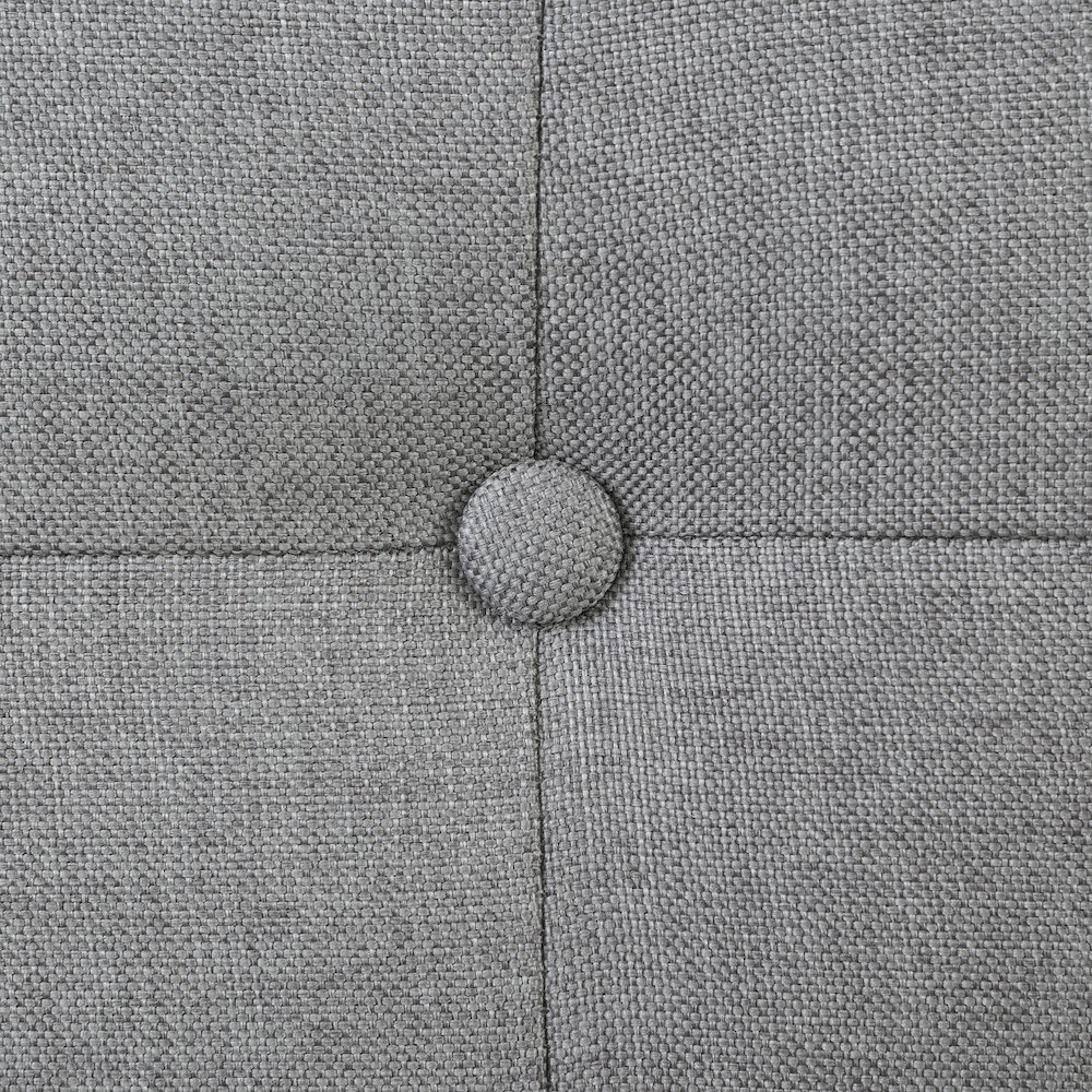 Dylane Upholstered Platform Bed and Headboard, Soft Gray. Picture 3