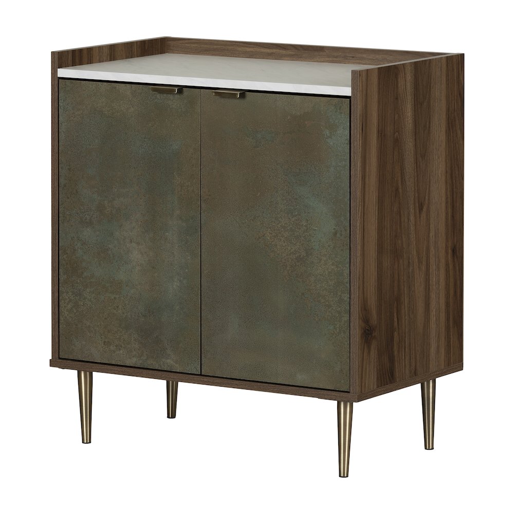 Maliza Storage Cabinet, Natural Walnut and Oxide Brown. Picture 1