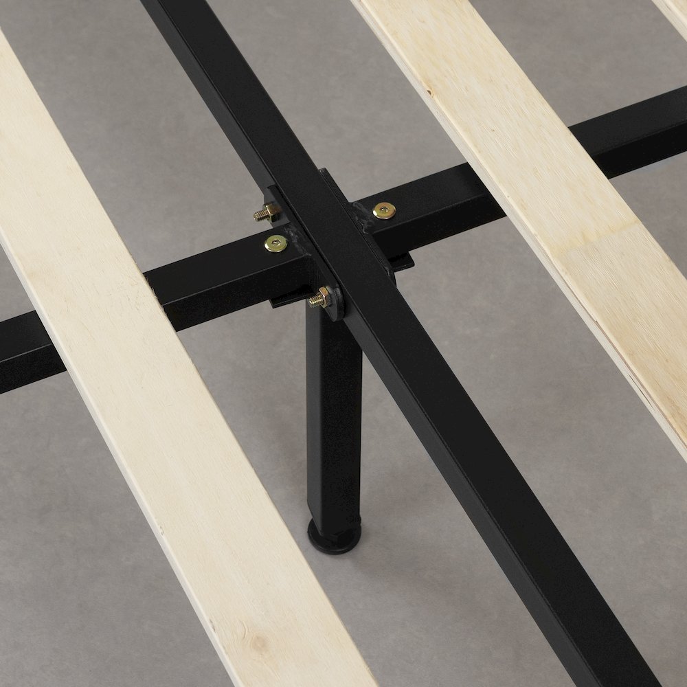 Dylane Upholstered Platform Bed and Headboard, Soft Gray. Picture 4