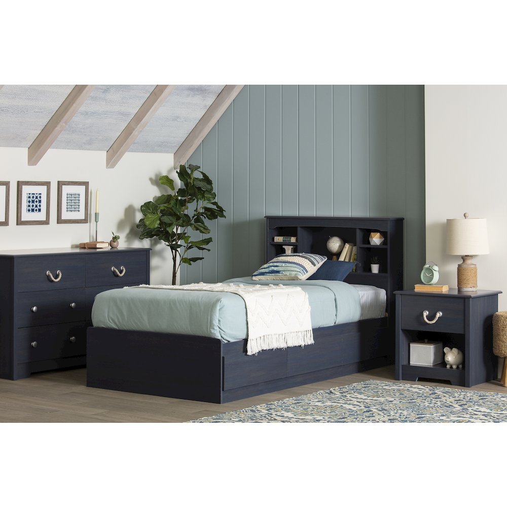 Aviron Bed and Headboard Set, Blueberry. Picture 2