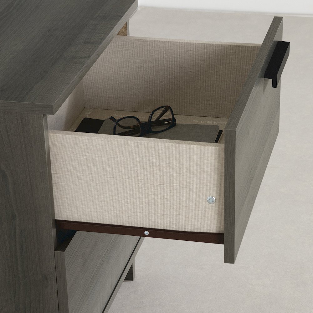 Cavalleri Nightstand with 2 drawers, Gray Maple. Picture 3