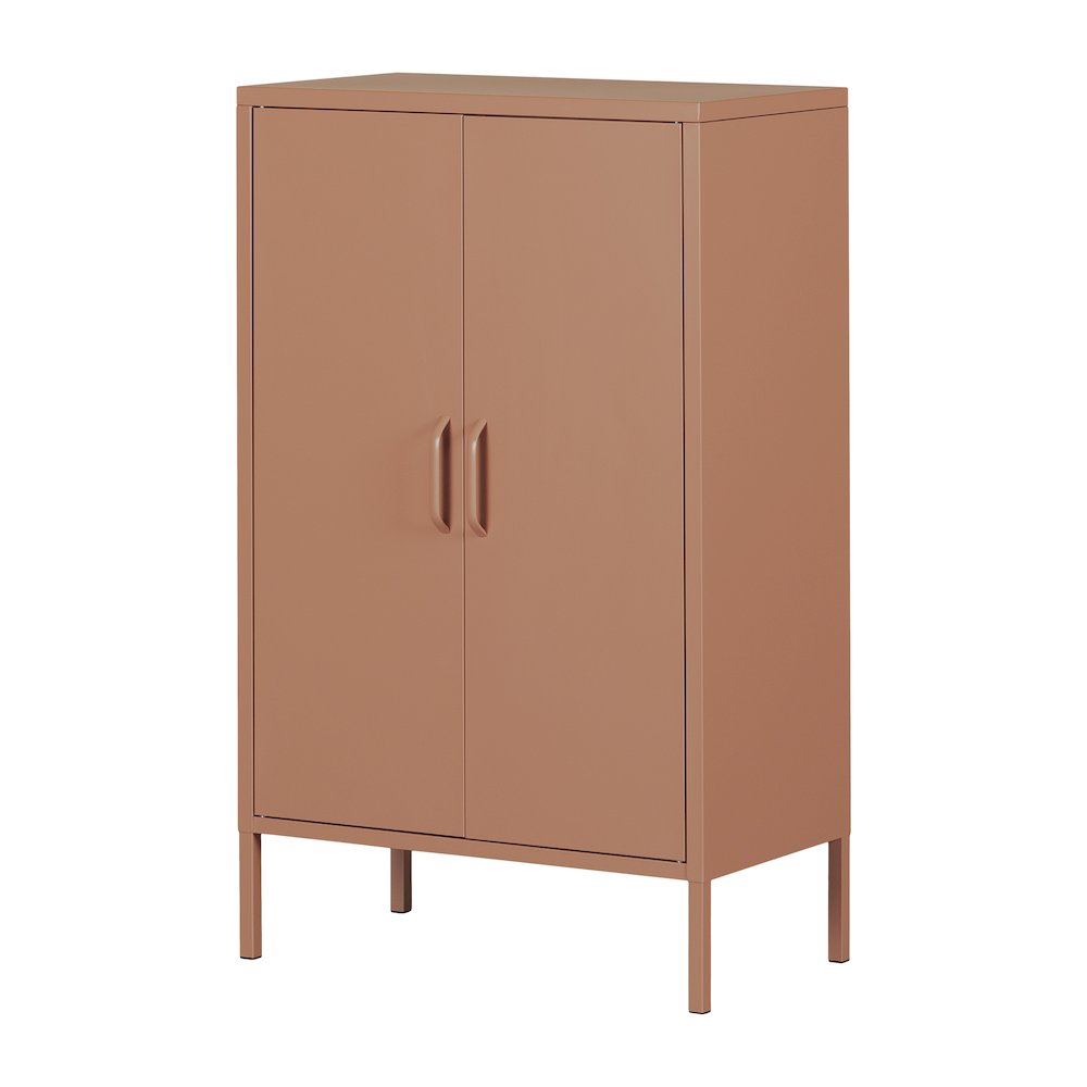 Crea Metal 2-Door Accent Cabinet, Burnt Orange. Picture 1