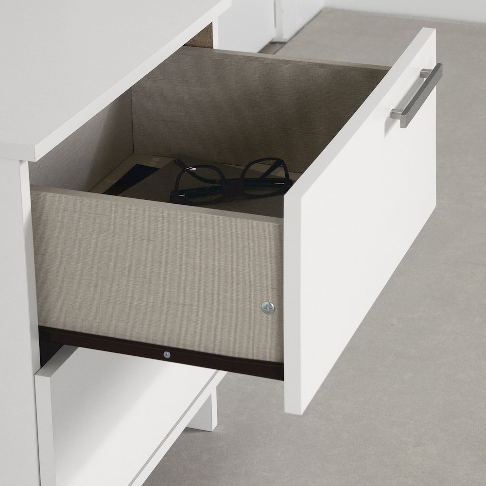 Cavalleri Nightstand with 2 drawers, Pure White. Picture 3
