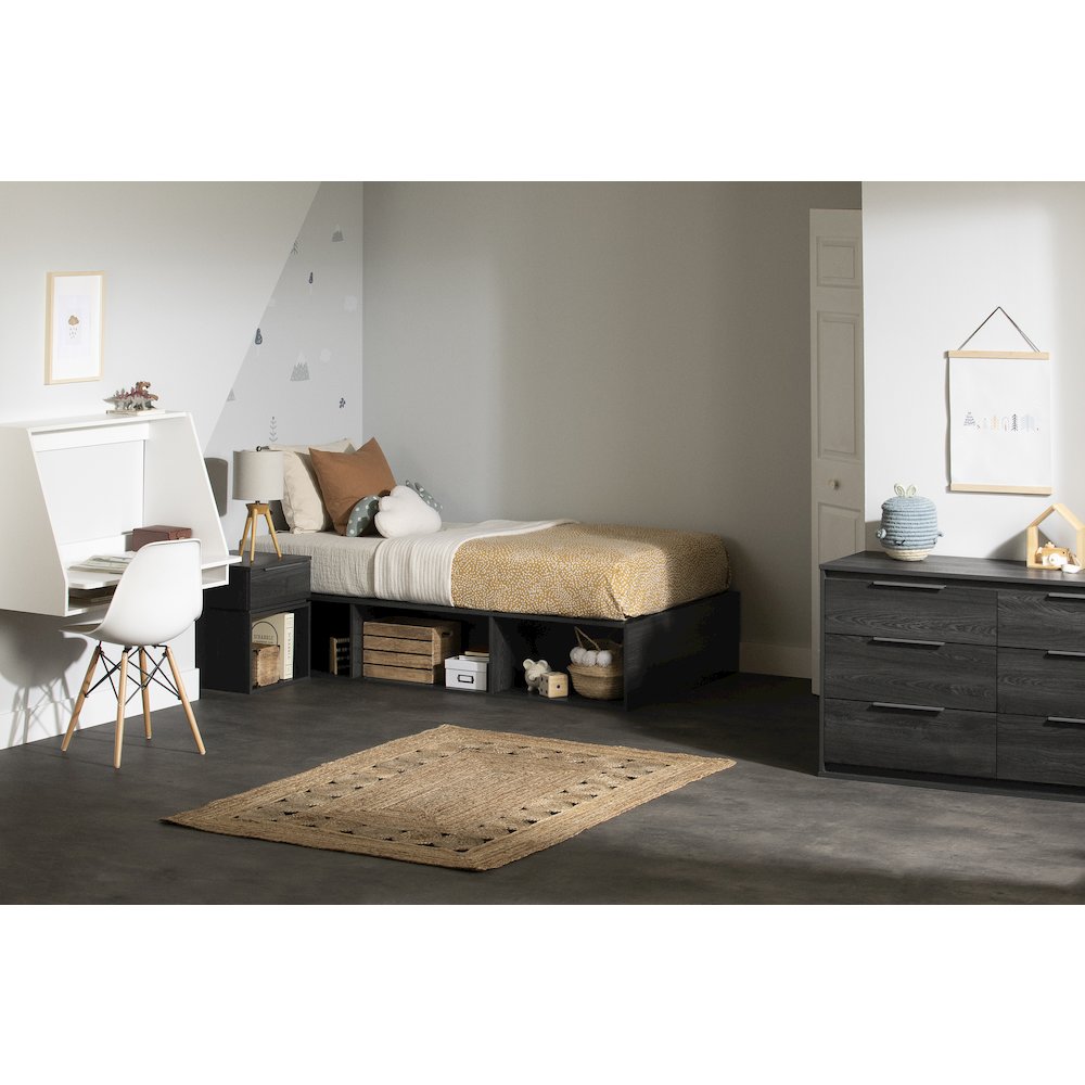 Hourra Nightstand, Gray Oak. Picture 2