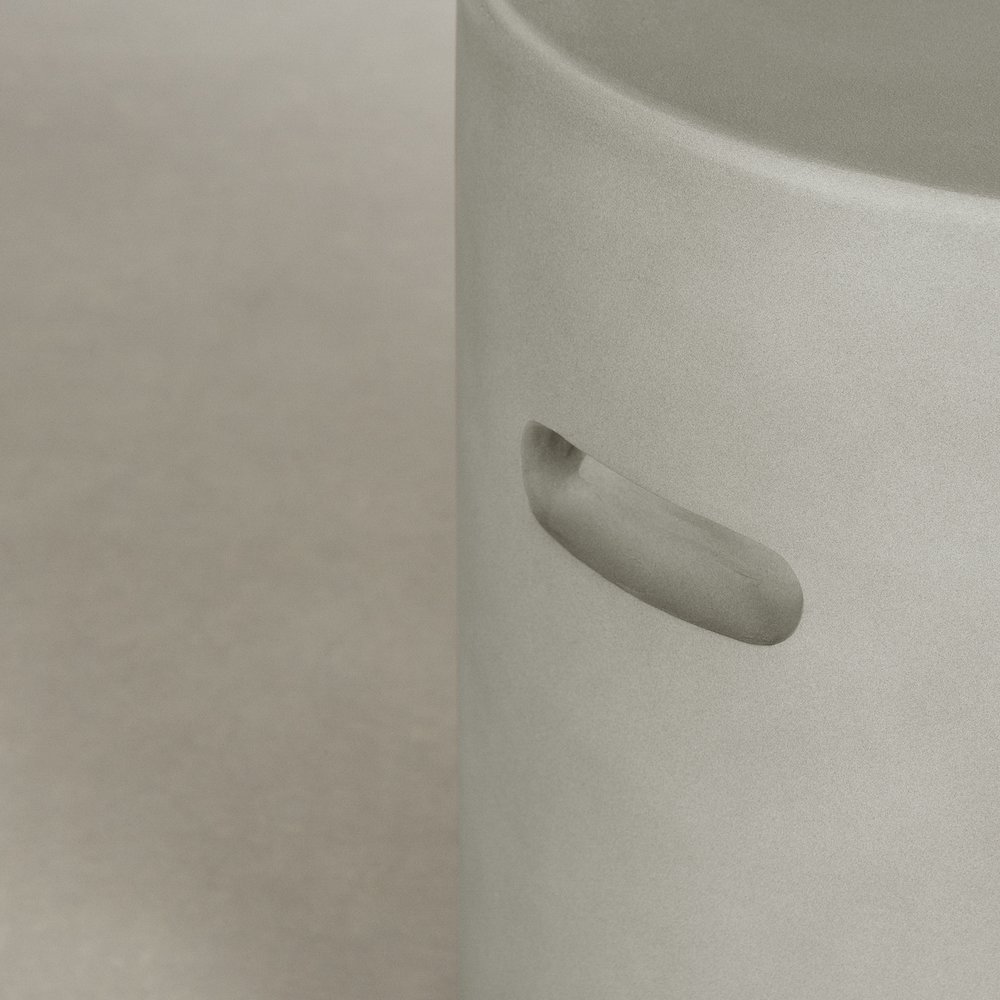 Bellulo Cylindrical Side Table, Greige. Picture 4