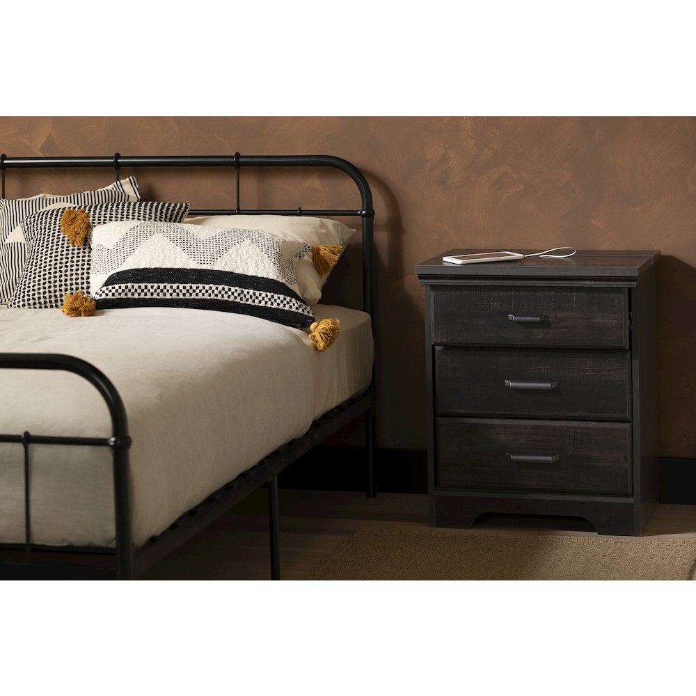 Versa Nightstand Charging Station, Rubbed Black. Picture 2