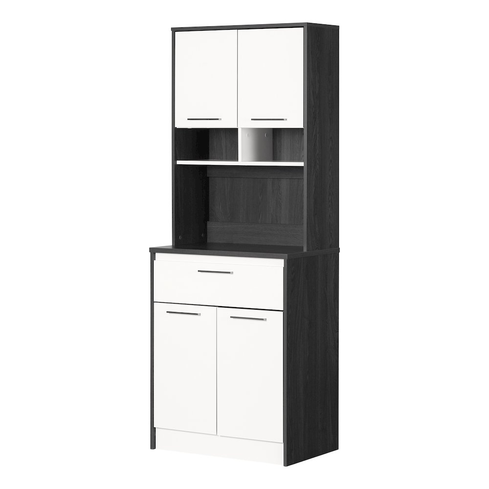 Myro Pantry Cabinet, Gray Oak and White. Picture 1