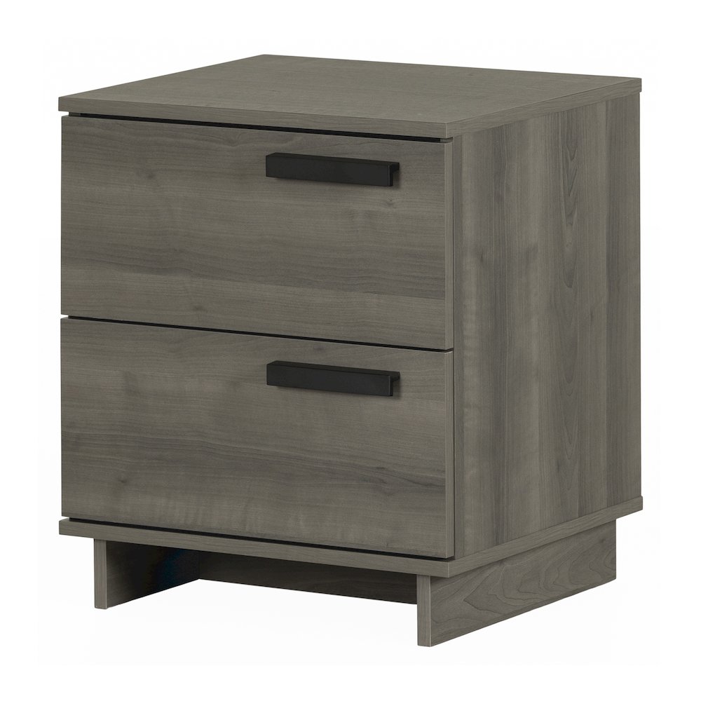 Cavalleri Nightstand with 2 drawers, Gray Maple. Picture 1