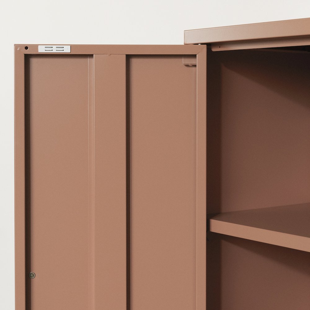 Crea Metal 2-Door Accent Cabinet, Burnt Orange. Picture 4