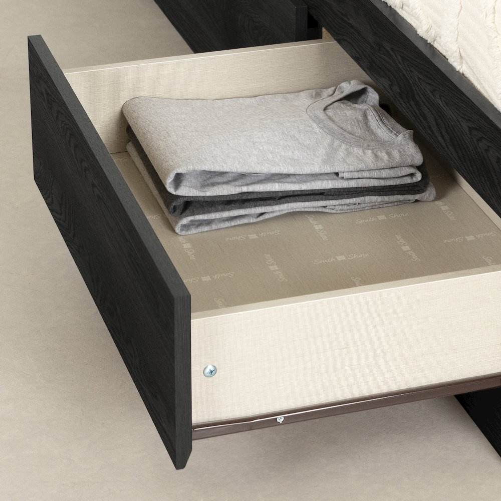 Hourra Mates Bed with 3 Drawers, Gray Oak. Picture 3