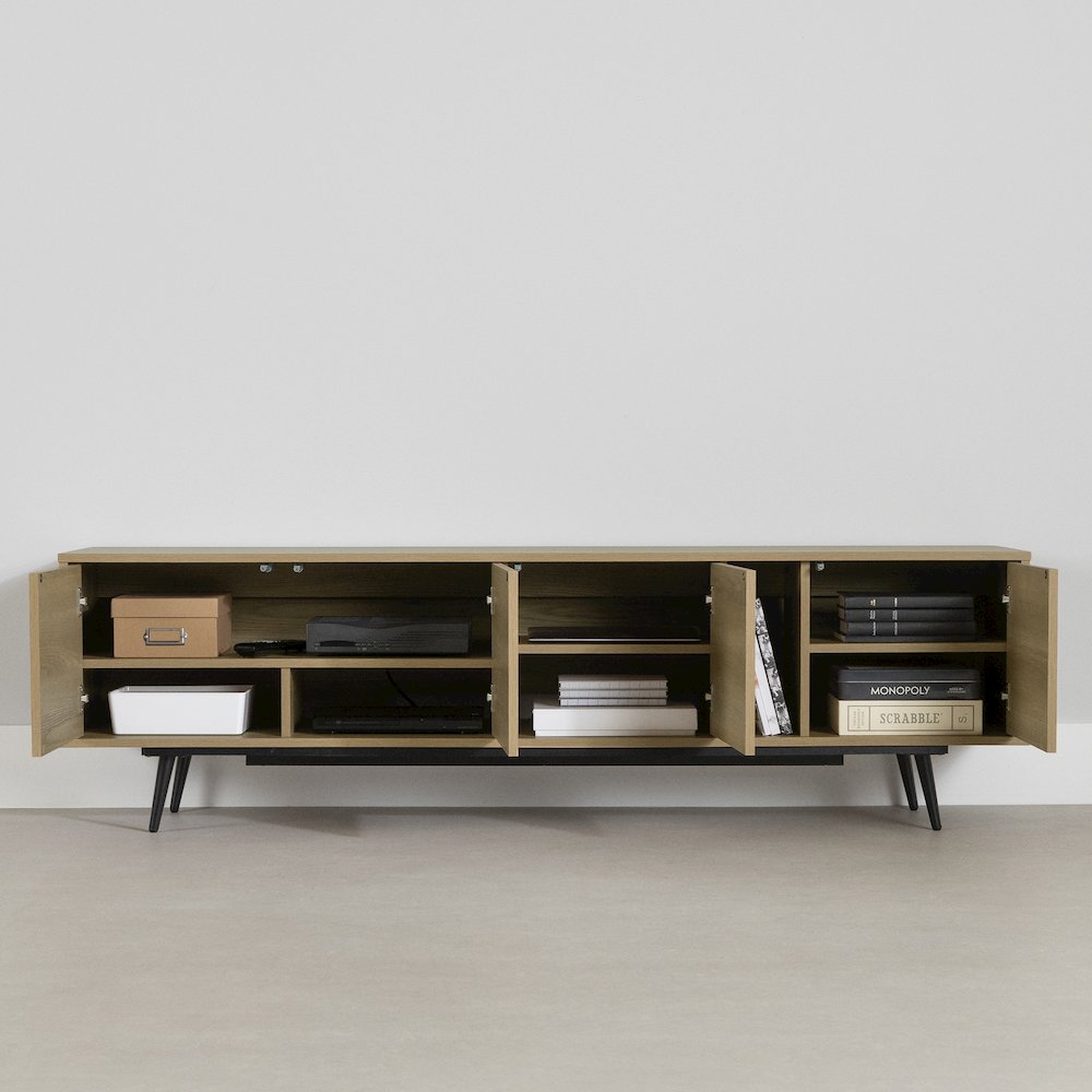 Mezzy TV Stand with Doors, Natural Ash. Picture 4