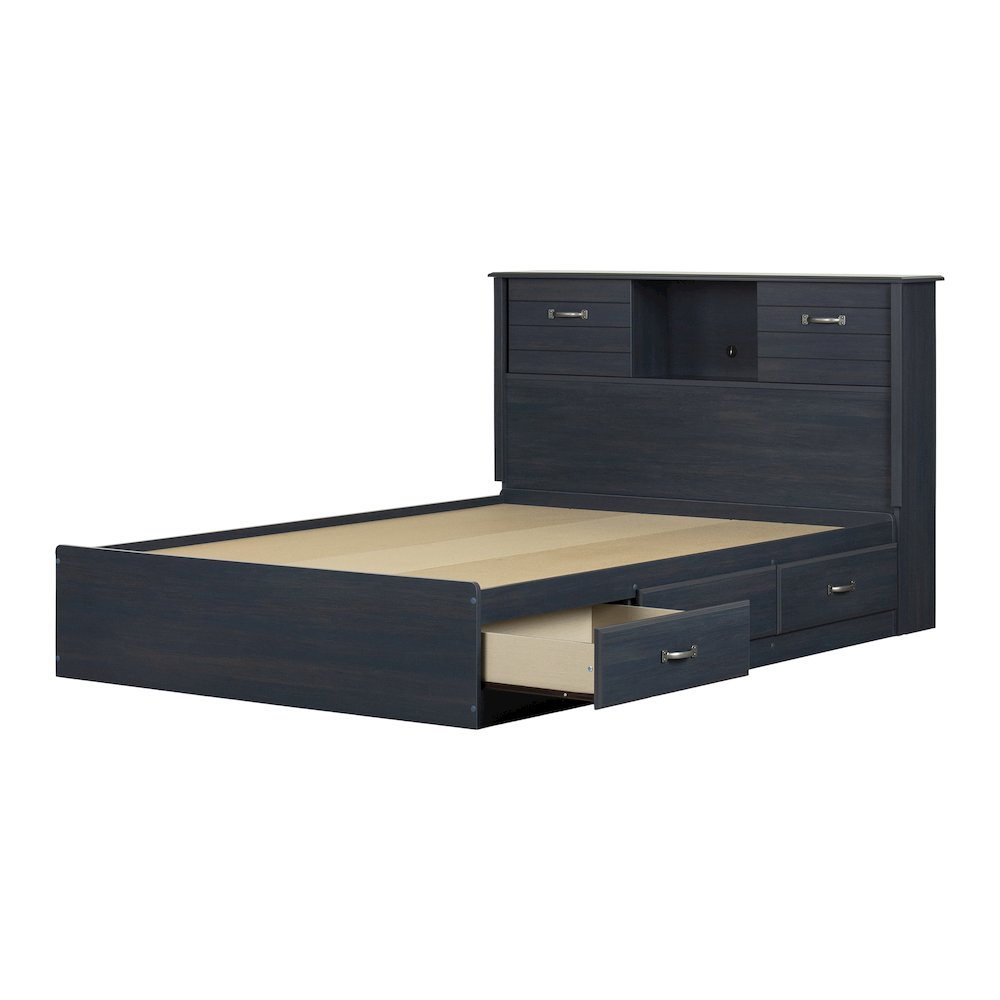 Ulysses Bed and Headboard Set, Blueberry. Picture 1