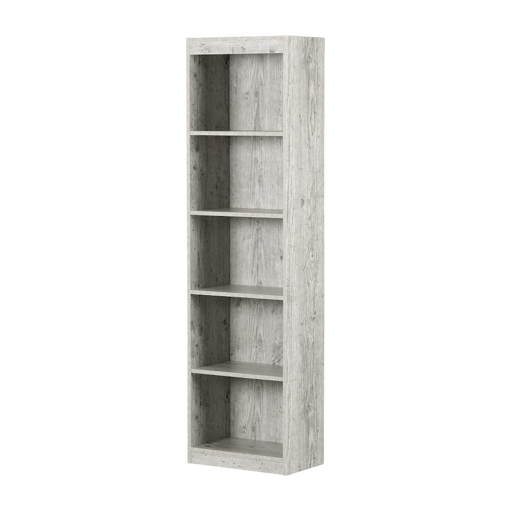 Axess 5-Shelf Narrow Bookcase, Seaside Pine. Picture 1