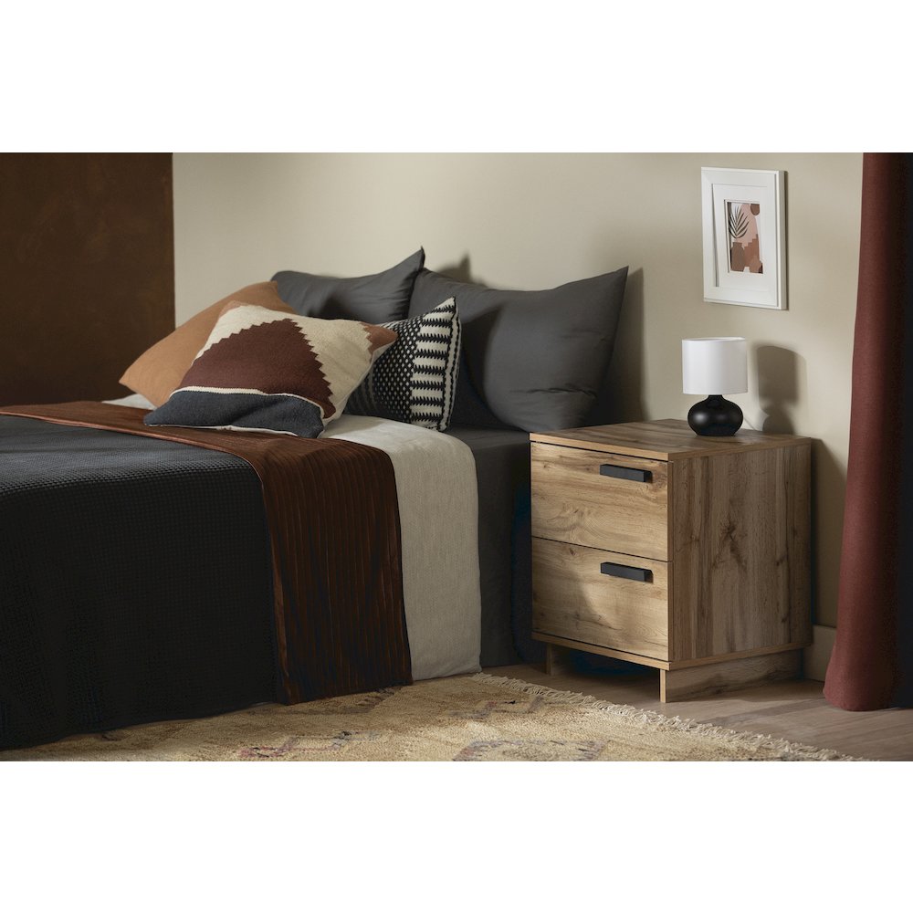 Cavalleri Nightstand with 2 drawers, Nordik Oak. Picture 2