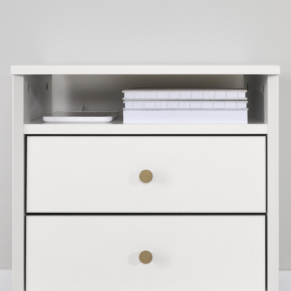 Dylane 2-Drawer Nightstand, Pure White. Picture 4