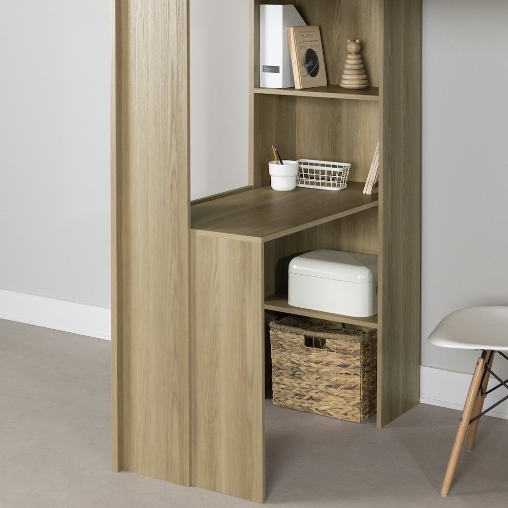 Logik Loft Bed with Desk, Natural Ash. Picture 4