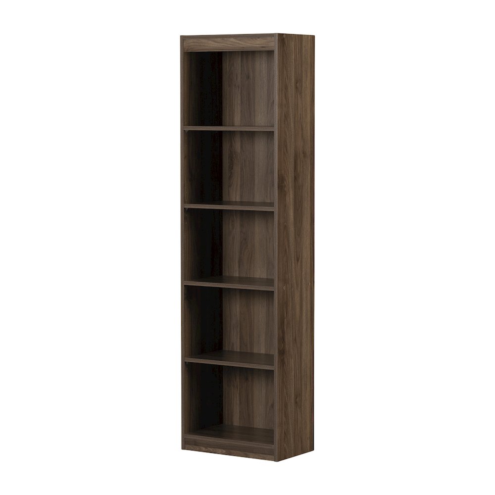 Axess 5-Shelf Narrow Bookcase, Natural Walnut. Picture 1