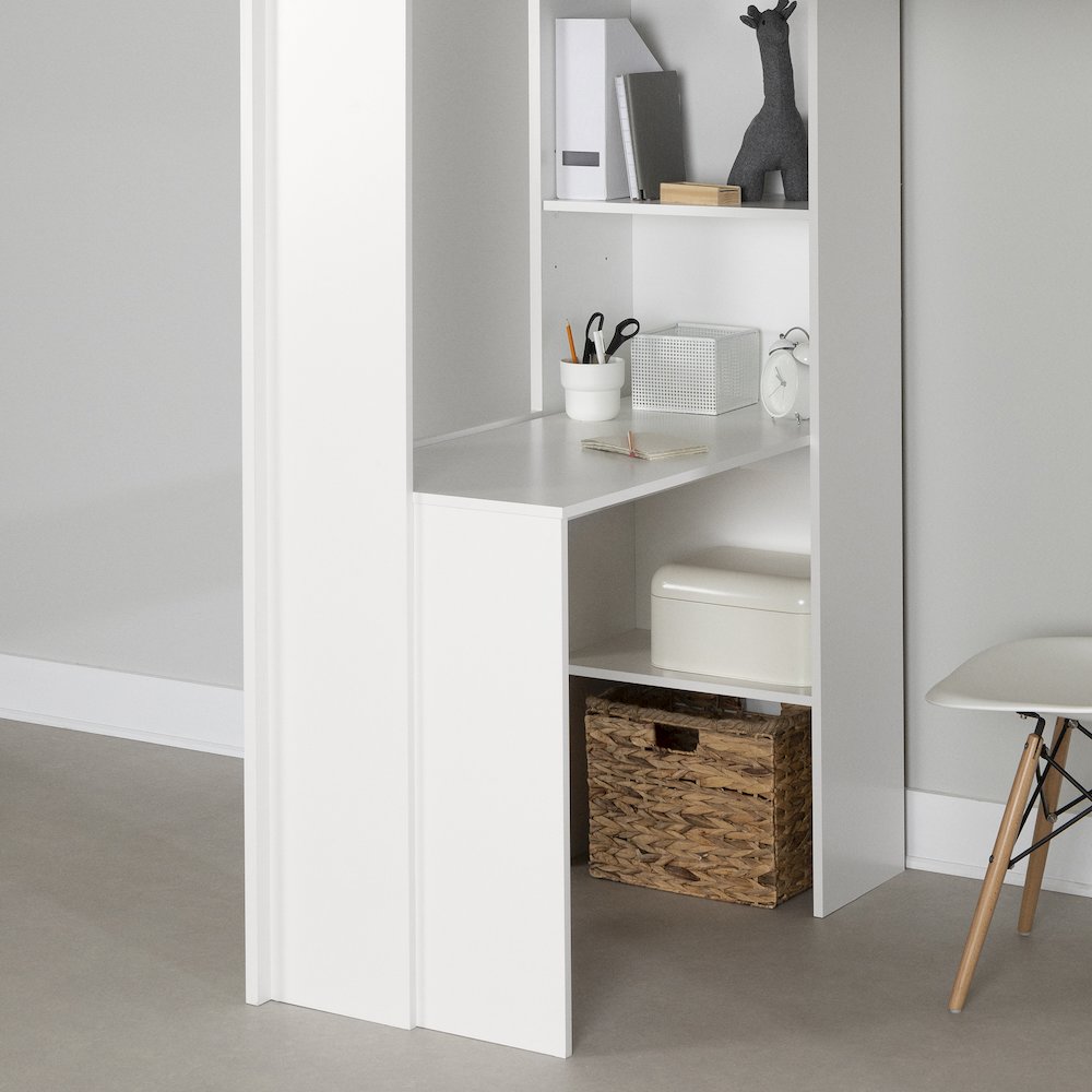 Logik Loft Bed with Desk, Pure White. Picture 4