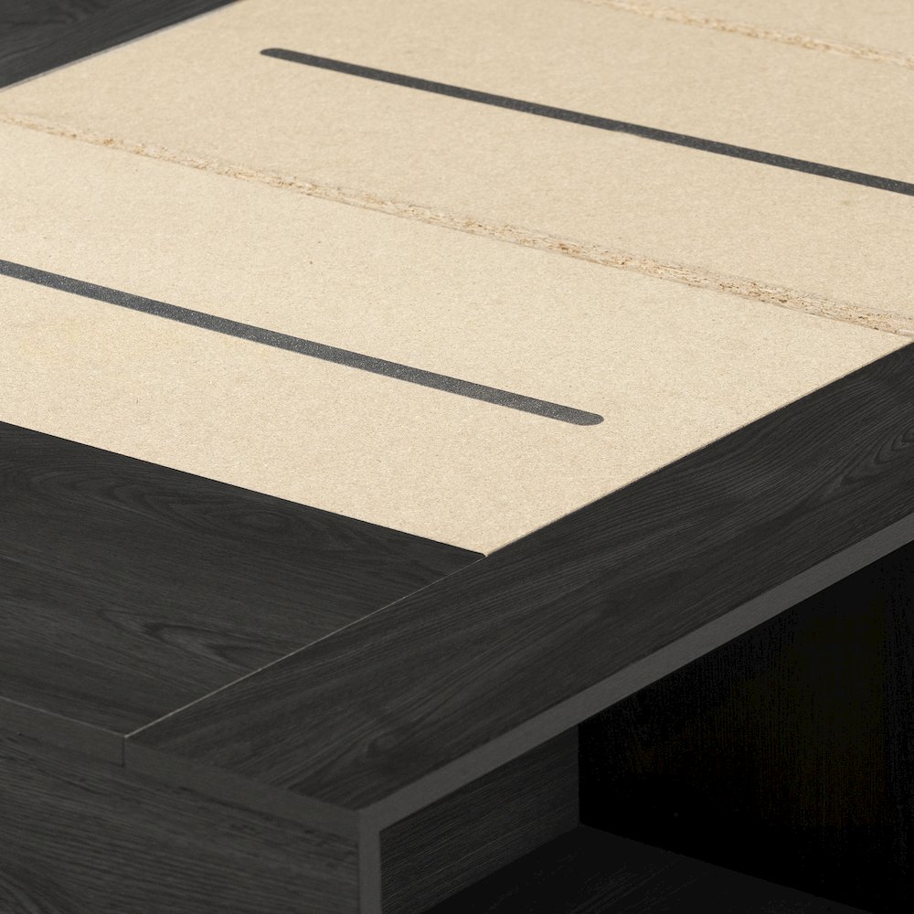 Hourra Platform Bed with Open Storage, Gray Oak. Picture 3